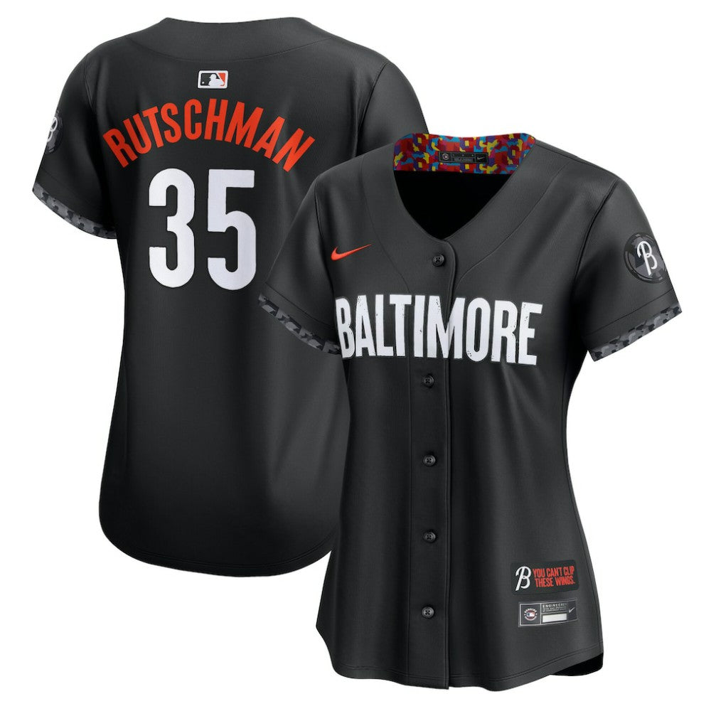 MLB Adley Rutschman Baltimore Orioles Nike Women's City Connect Limited Jersey – Black