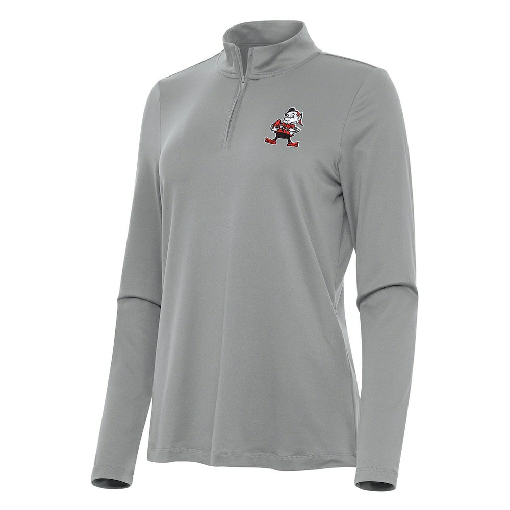 Antigua Women's Reprocess Quarter-Zip Top - Cleveland Browns