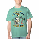 MLB Milwaukee Brewers Margaritaville Beach Hut Graphic T-Shirt