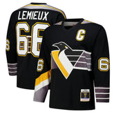 NHL Black Mario Lemieux Pittsburgh Penguins 1996-97 Power Play Jersey