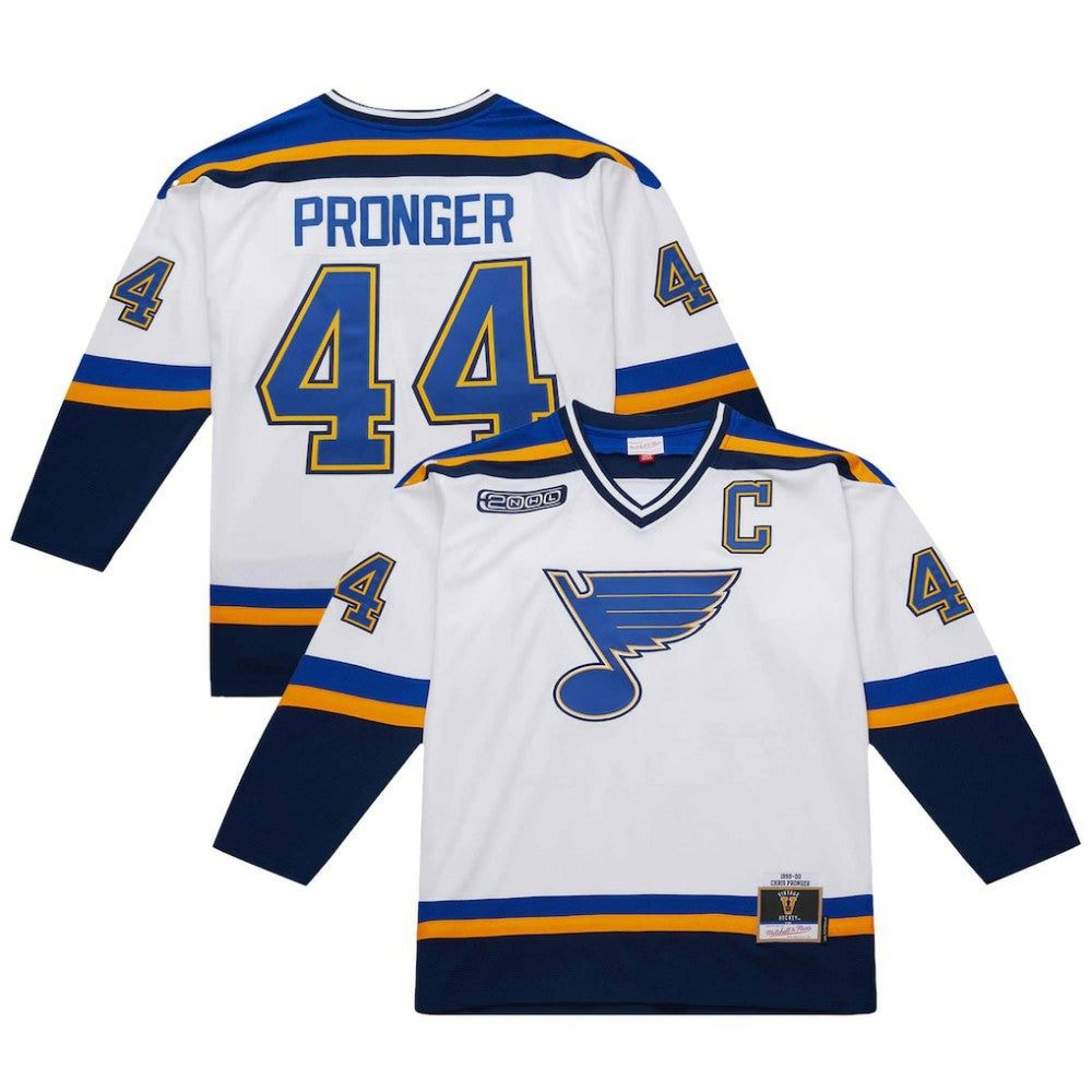 NHL White Chris Pronger St. Louis Blues 1999-00 Power Play Jersey