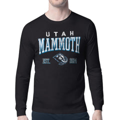 NHL Black Utah Mammoth Starter Retro Graphic Long Sleeve T-Shirt