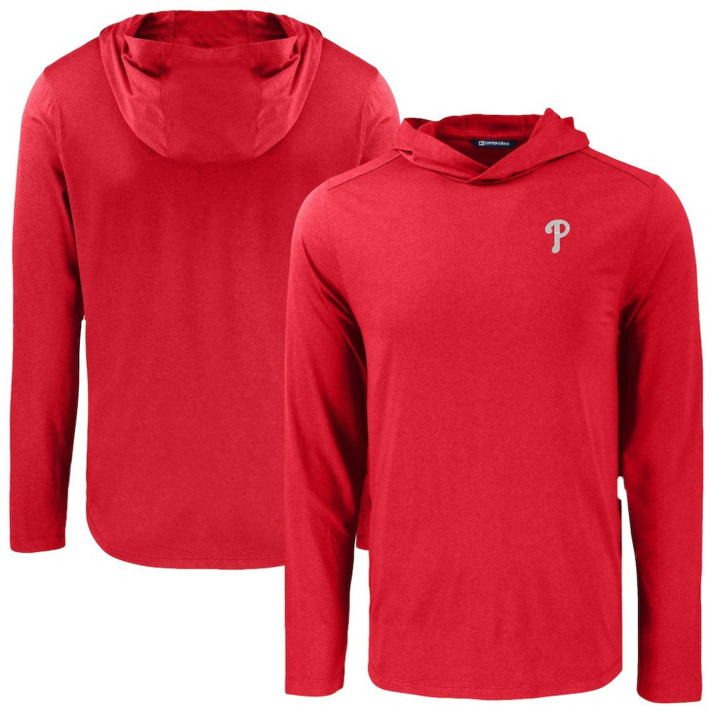 MLB Philadelphia Phillies Cutter & Buck Coastline Epic Comfort Recycled Eco Hoodie Long Sleeve T-Shirt