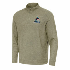 MLB Miami Marlins Antigua Subtle Quarter-Zip Sweatshirt