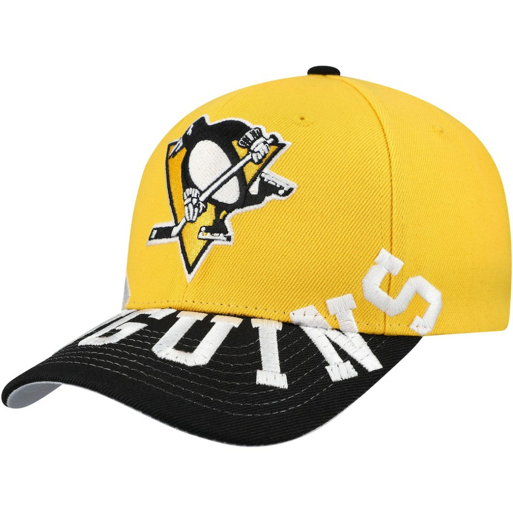 NHL Gold/Black Pittsburgh Penguins Mitchell & Ness Underarch Two-Tone Pro Crown Snapback Hat