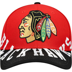 NHL Red/Black Chicago Blackhawks Mitchell & Ness Underarch Two-Tone Pro Crown Snapback Hat