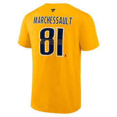 NHL Gold Jonathan Marchessault Nashville Predators Fanatics Authentic Stack Name & Number T-Shirt