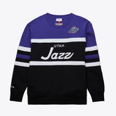 NBA Utah Jazz Hardwood Classics Vintage Logo Head Coach Pullover Sweatshirt