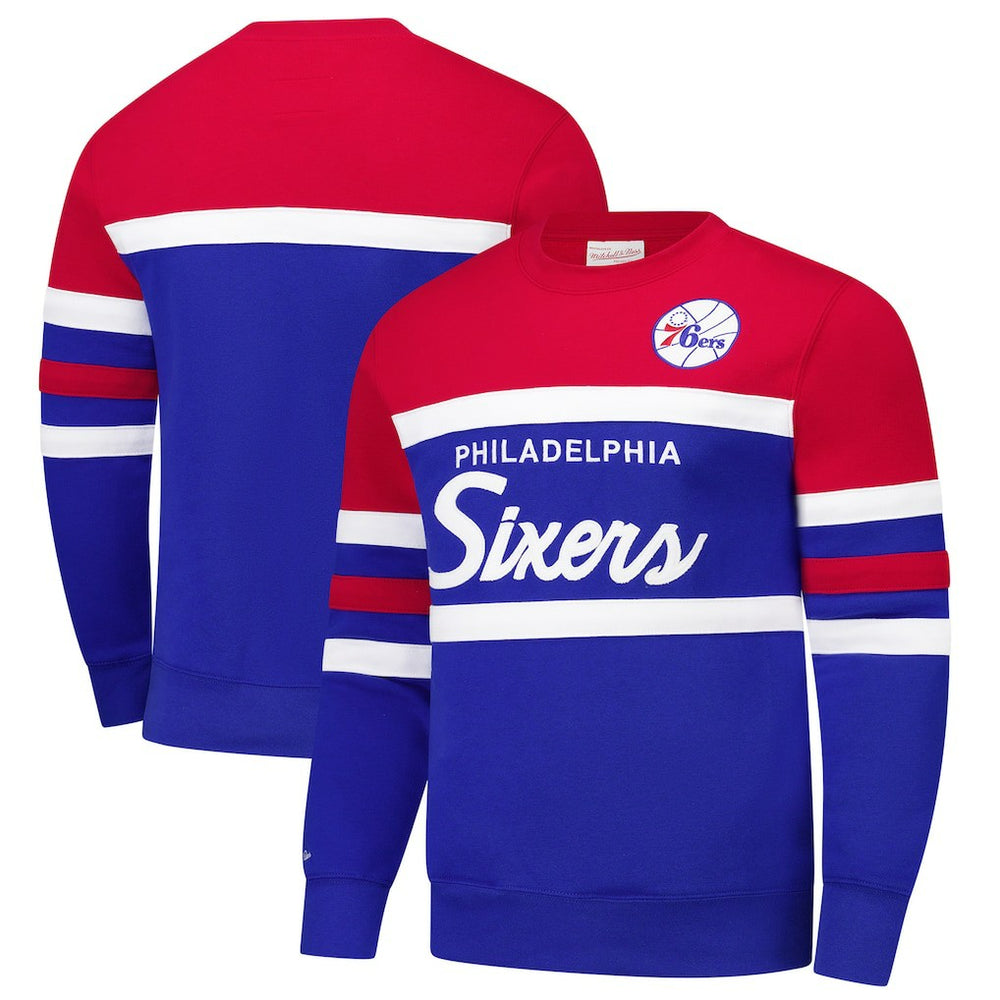 NBA Philadelphia 76ers Hardwood Classics Vintage Logo Head Coach Pullover Sweatshirt