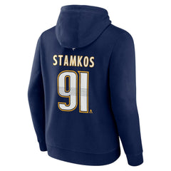 NHL Navy Steven Stamkos Nashville Predators Fanatics Authentic Stack Name & Number Tri-Blend Pullover Hoodie