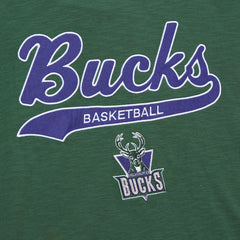 NBA Milwaukee Bucks Hardwood Classics Felt Applique Slub T-Shirt