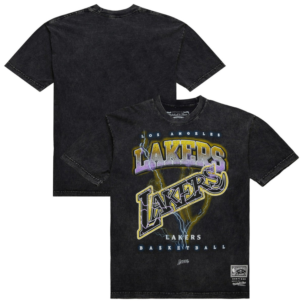 NBA Los Angeles Lakers Unisex Hardwood Classics Vintage Voltage Premium Heavyweight T-Shirt