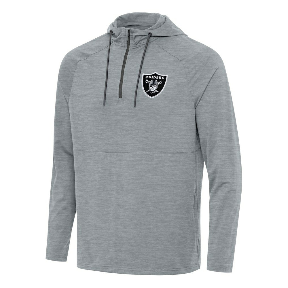 Antigua Spikes Quarter-Zip Pullover Hoodie - Las Vegas Raiders