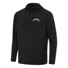 Antigua Spikes Quarter-Zip Pullover Hoodie - Los Angeles Chargers