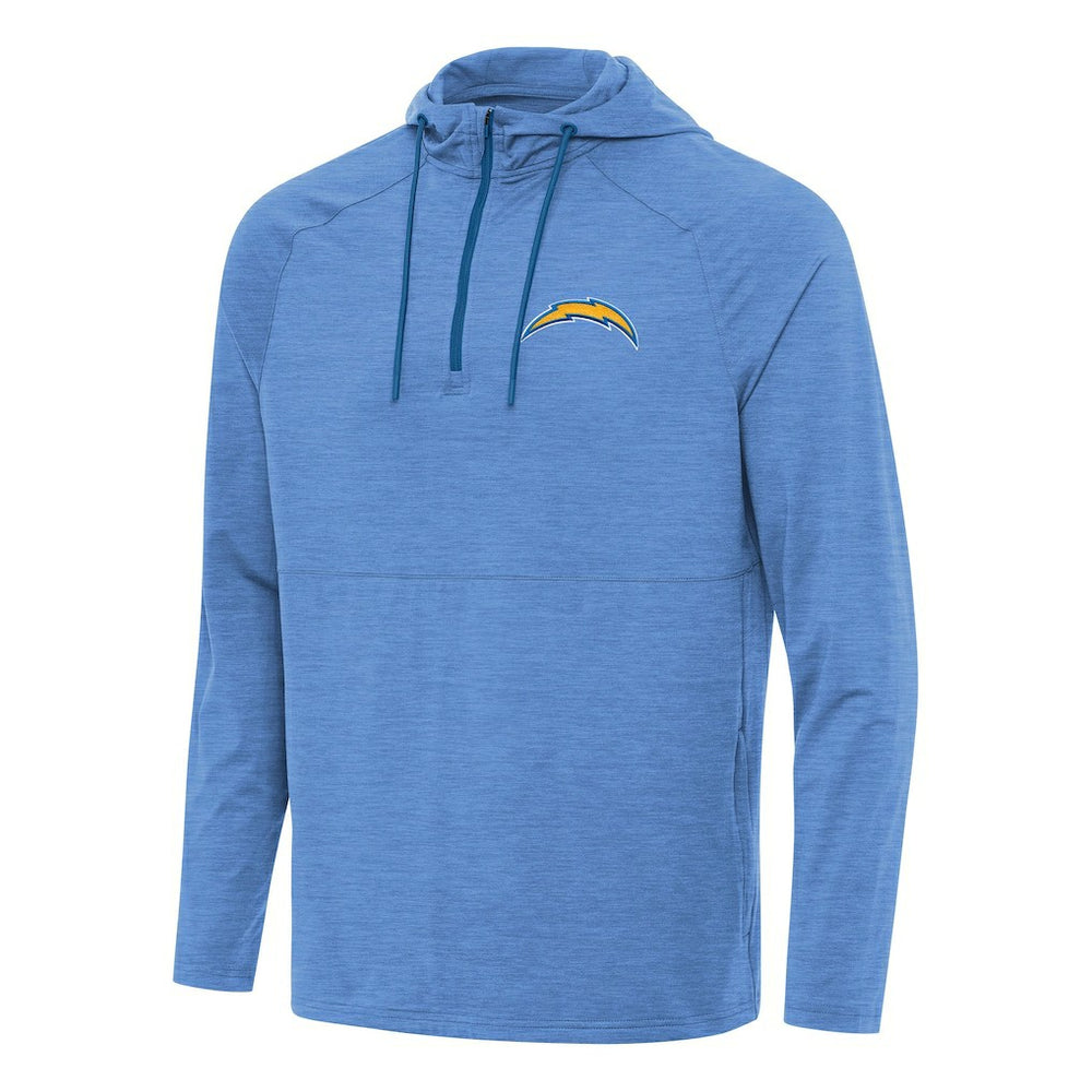 Antigua Spikes Quarter-Zip Pullover Hoodie - Los Angeles Chargers
