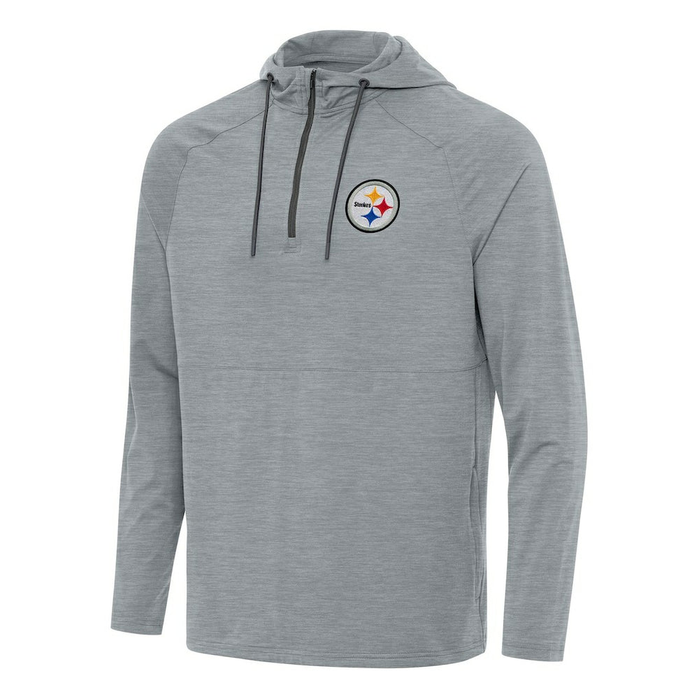 Antigua Spikes Quarter-Zip Pullover Hoodie - Pittsburgh Steelers