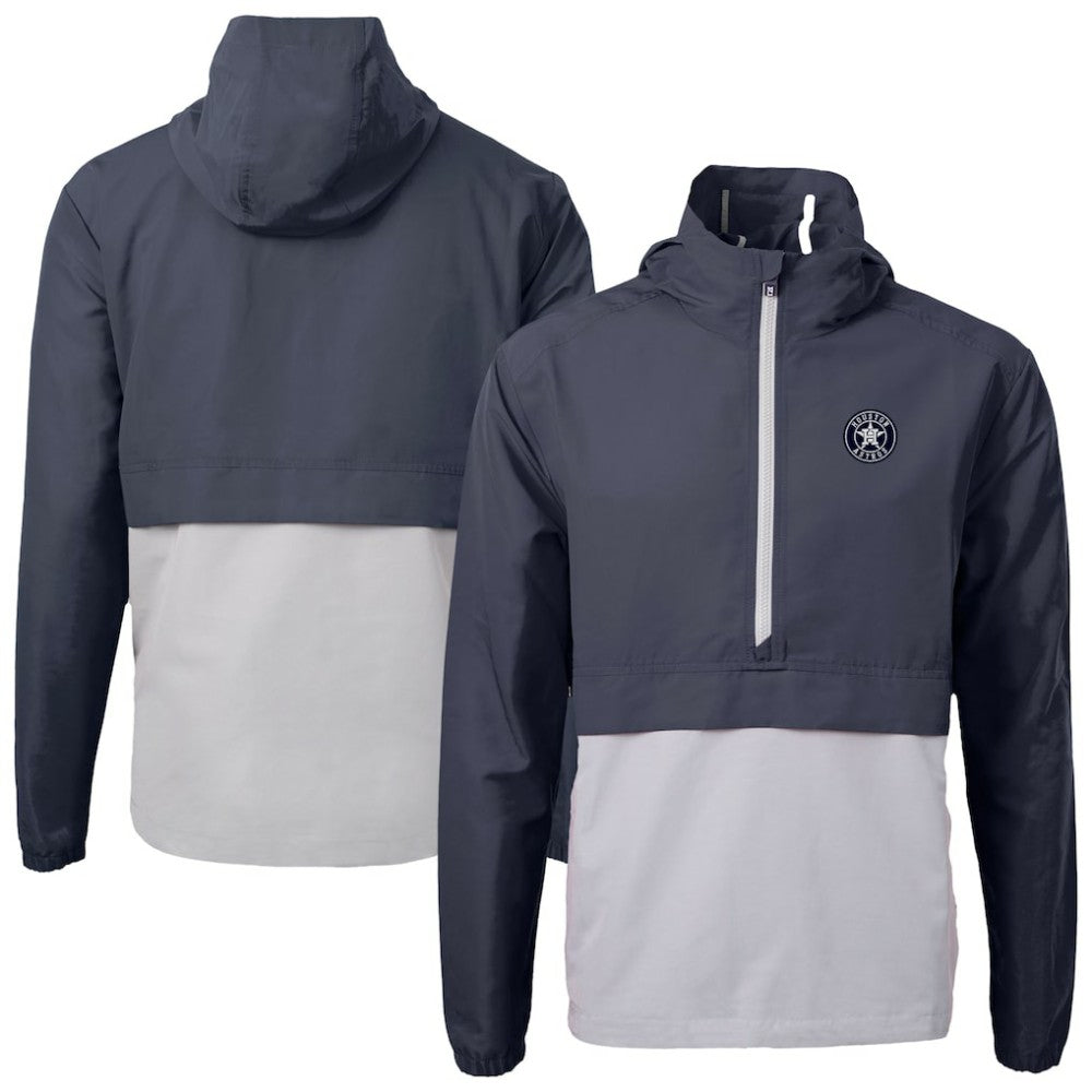 MLB Houston Astros Cutter & Buck Charter Eco Recycled Anorak Half-Zip Hoodie Jacket