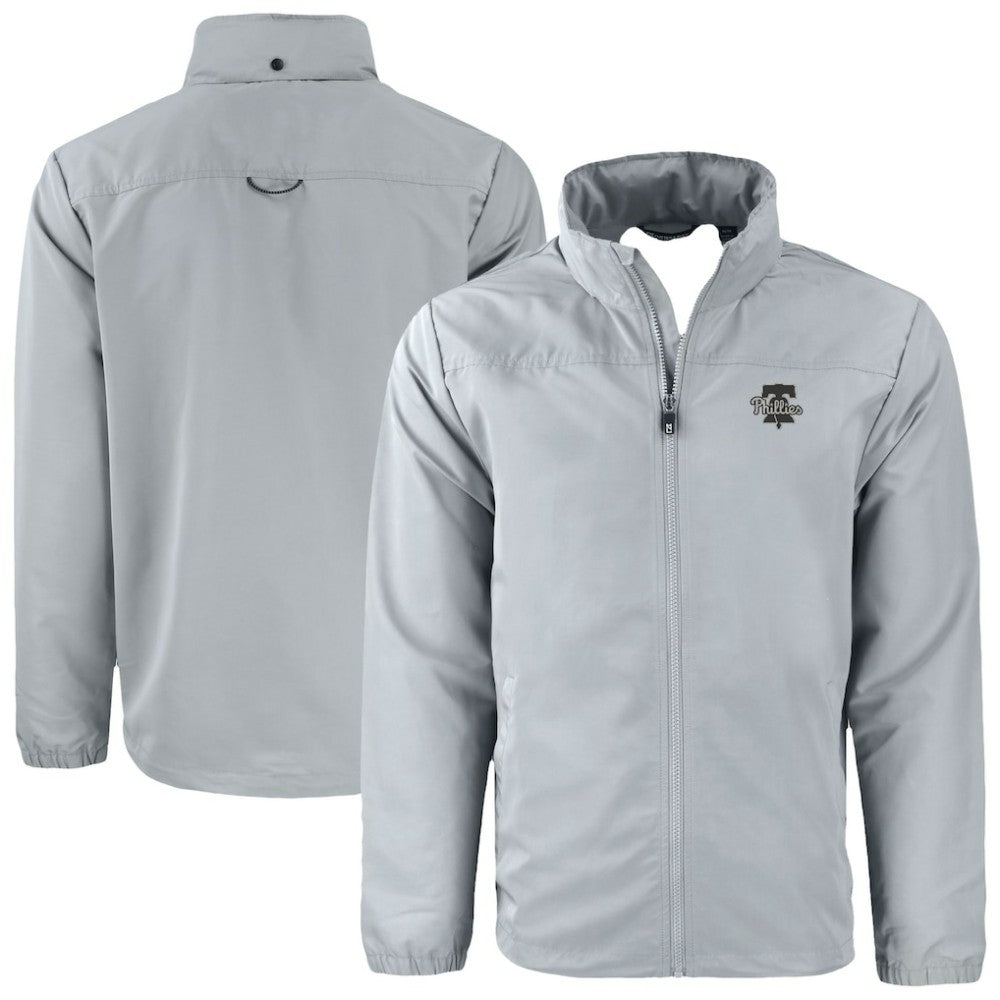 MLB Philadelphia Phillies Cutter & Buck Charter Eco Recycled Full-Zip Hoodie Jacket