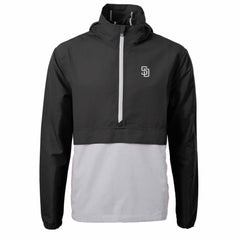 MLB San Diego Padres Cutter & Buck Charter Eco Recycled Anorak Half-Zip Hoodie Jacket