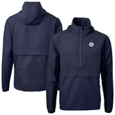 MLB Milwaukee Brewers Cutter & Buck Charter Eco Recycled Anorak Half-Zip Hoodie Jacket