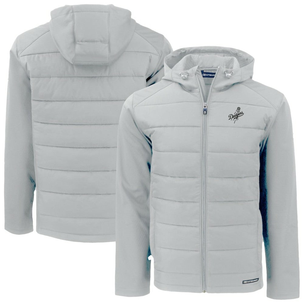 MLB Los Angeles Dodgers Cutter & Buck Evoke Hybrid Eco Softshell Recycled Full-Zip Hooded Jacket