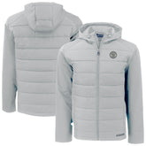 MLB Milwaukee Brewers Cutter & Buck Evoke Hybrid Eco Softshell Recycled Full-Zip Hooded Jacket