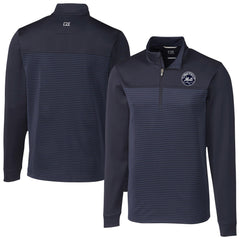 MLB New York Mets Cutter & Buck Traverse Eco Stripe Tri-Blend DryTec Quarter-Zip Jacket