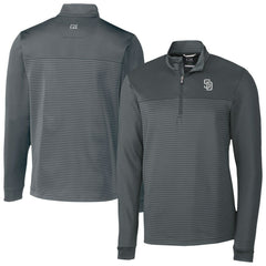 MLB San Diego Padres Cutter & Buck Traverse Eco Stripe Tri-Blend DryTec Quarter-Zip Jacket