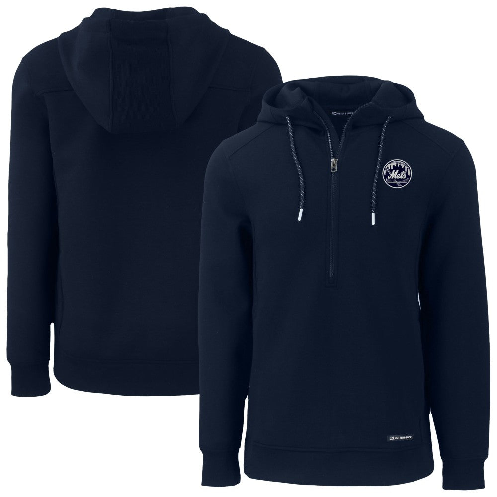 MLB New York Mets Cutter & Buck Roam Eco Recycled Tri-Blend Half-Zip Hoodie