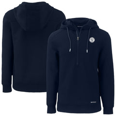 MLB Milwaukee Brewers Cutter & Buck Roam Eco Recycled Tri-Blend Half-Zip Hoodie