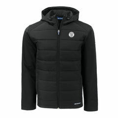 MLB Milwaukee Brewers Cutter & Buck Big & Tall Evoke Hybrid Eco Softshell Recycled Full-Zip Hooded PrimaLoft Jacket