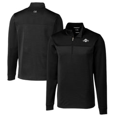 MLB San Francisco Giants Cutter & Buck Big & Tall Traverse Stretch Stripe Eco Tri-Blend Quarter-Zip Top