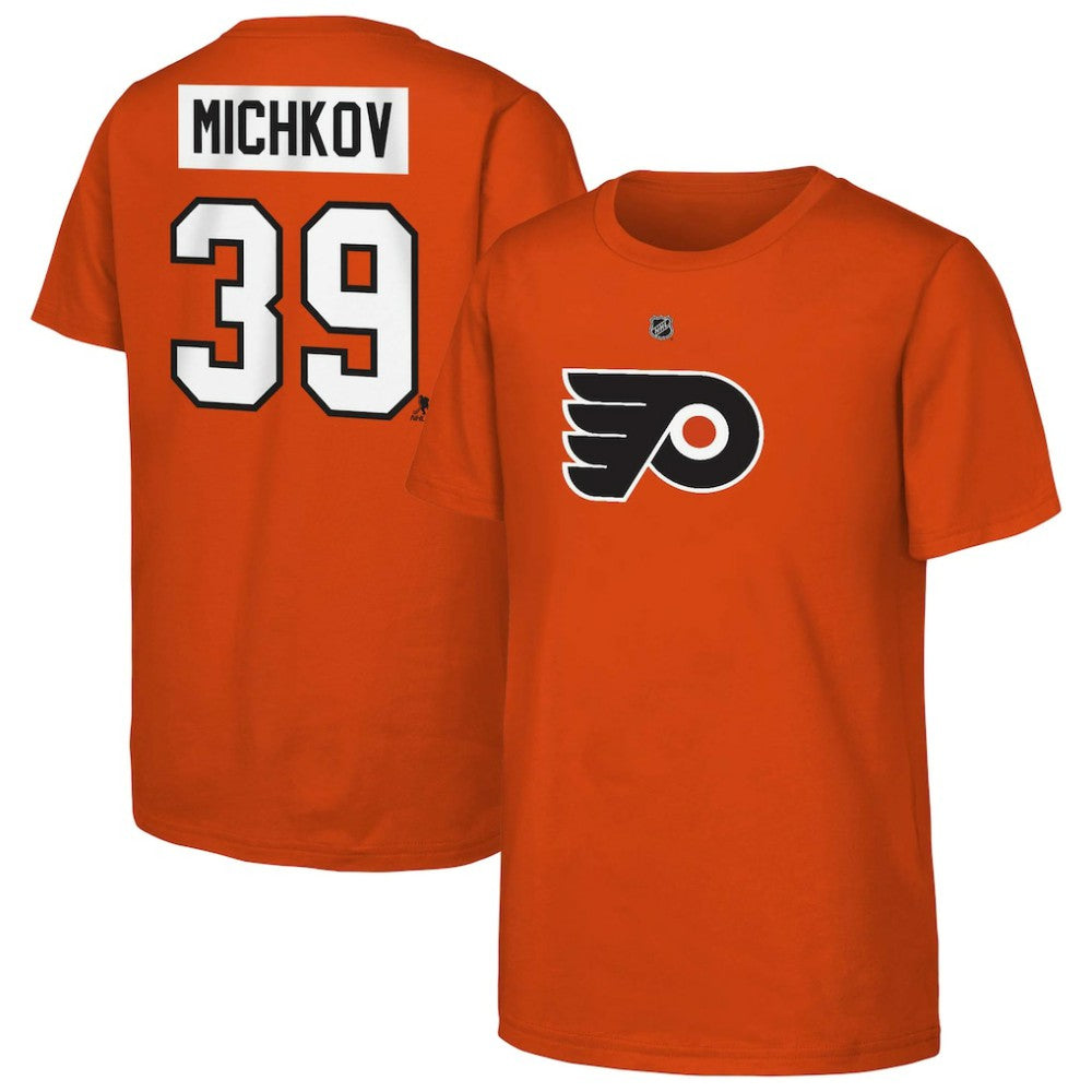 NHL Orange Matvei Michkov Philadelphia Flyers Youth Player Name & Number T-Shirt