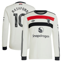 Marcus Rashford Manchester United Originals 2024/25 Third Replica Long Sleeve Jersey - Adidas Cream