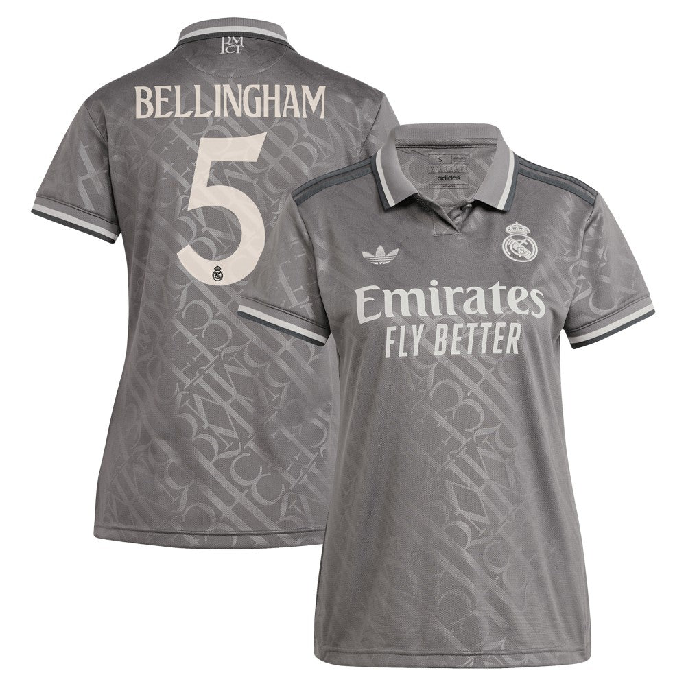 Jude Bellingham Real Madrid Originals Women's 2024/25 Third Replica Player Jersey - Adidas Charcoal