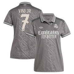 Vini Jr. Real Madrid Originals Women's 2024/25 Third Replica Player Jersey - Adidas Charcoal