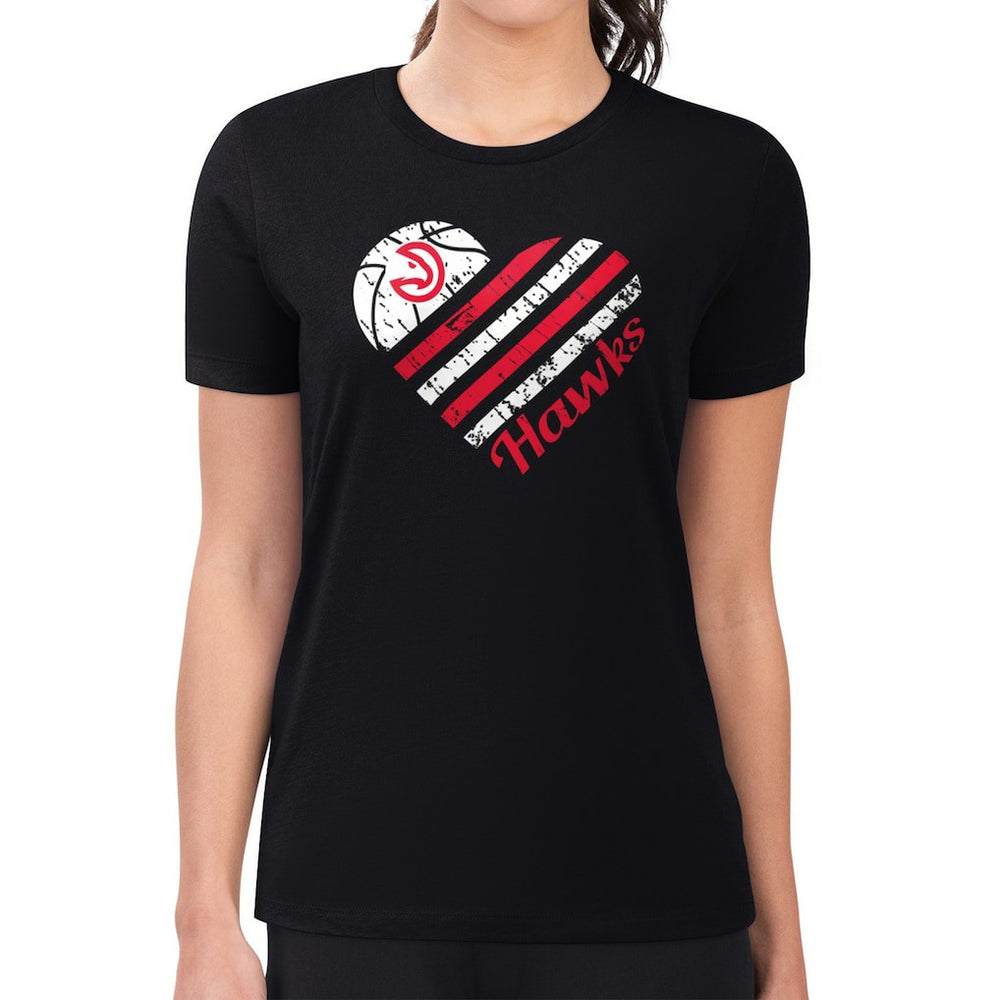 NBA Atlanta Hawks G-III 4Her by Carl Banks Women's Super-Slim Fit Lightweight Heart Team T-Shirt