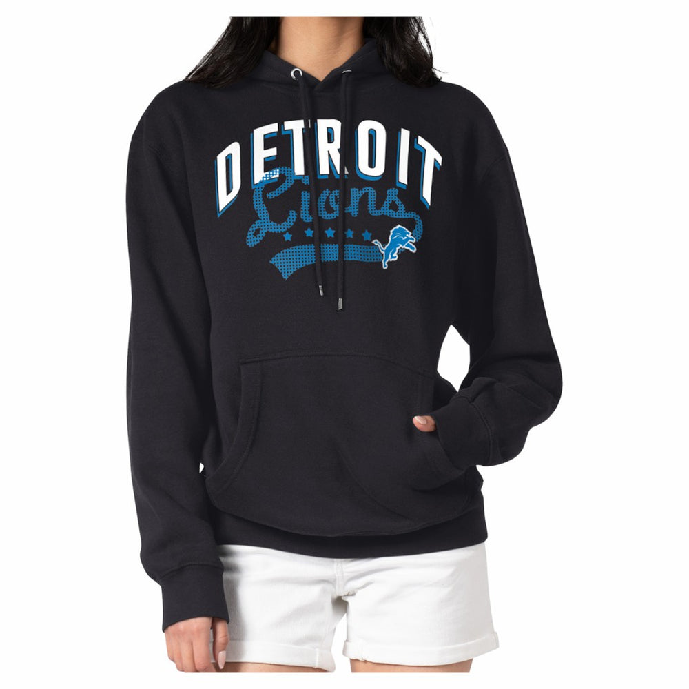G-III 4Her by Carl Banks Women's Filigree Fleece Tri-Blend Pullover Hoodie - Detroit Lions