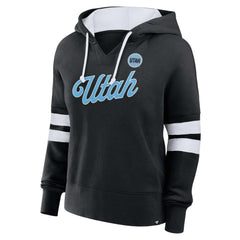 NHL Black Utah Mammoth Fanatics Women's Oversized Seize V-Neck Pullover Hoodie
