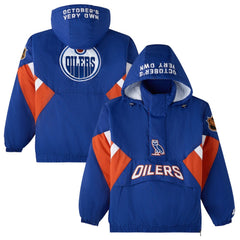 NHL Royal Edmonton Oilers OVO x Starter Half-Zip Hooded Jacket