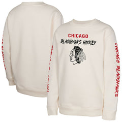 NHL Cream Chicago Blackhawks Youth Star Power Pullover Sweatshirt