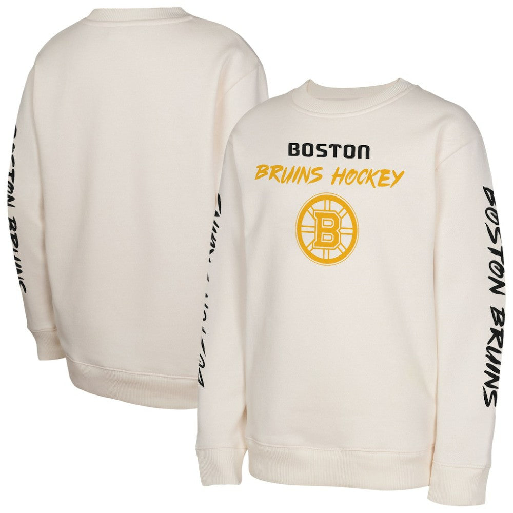 NHL Cream Boston Bruins Youth Star Power Pullover Sweatshirt