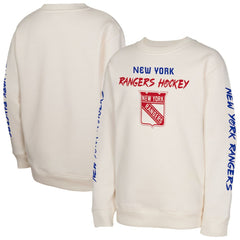 NHL Cream New York Rangers Youth Star Power Pullover Sweatshirt