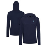 NHL Deep Sea Blue Seattle Kraken Levelwear Women's Raven Insignia Core Quarter-Zip Jacket