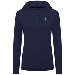 NHL Deep Sea Blue Seattle Kraken Levelwear Women's Raven Insignia Core Quarter-Zip Jacket