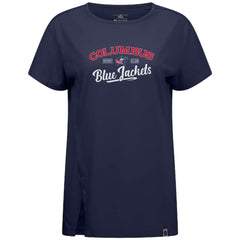 NHL Navy Columbus Blue Jackets Levelwear Women's Influx Ice Wall T-Shirt