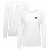 NHL White Columbus Blue Jackets Levelwear Women's Sequoia Primary Logo Long Sleeve T-Shirt