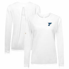 NHL White St. Louis Blues Levelwear Women's Sequoia Primary Logo Long Sleeve T-Shirt