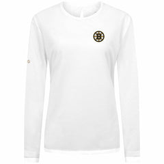 NHL White Boston Bruins Levelwear Women's Sequoia Primary Logo Long Sleeve T-Shirt