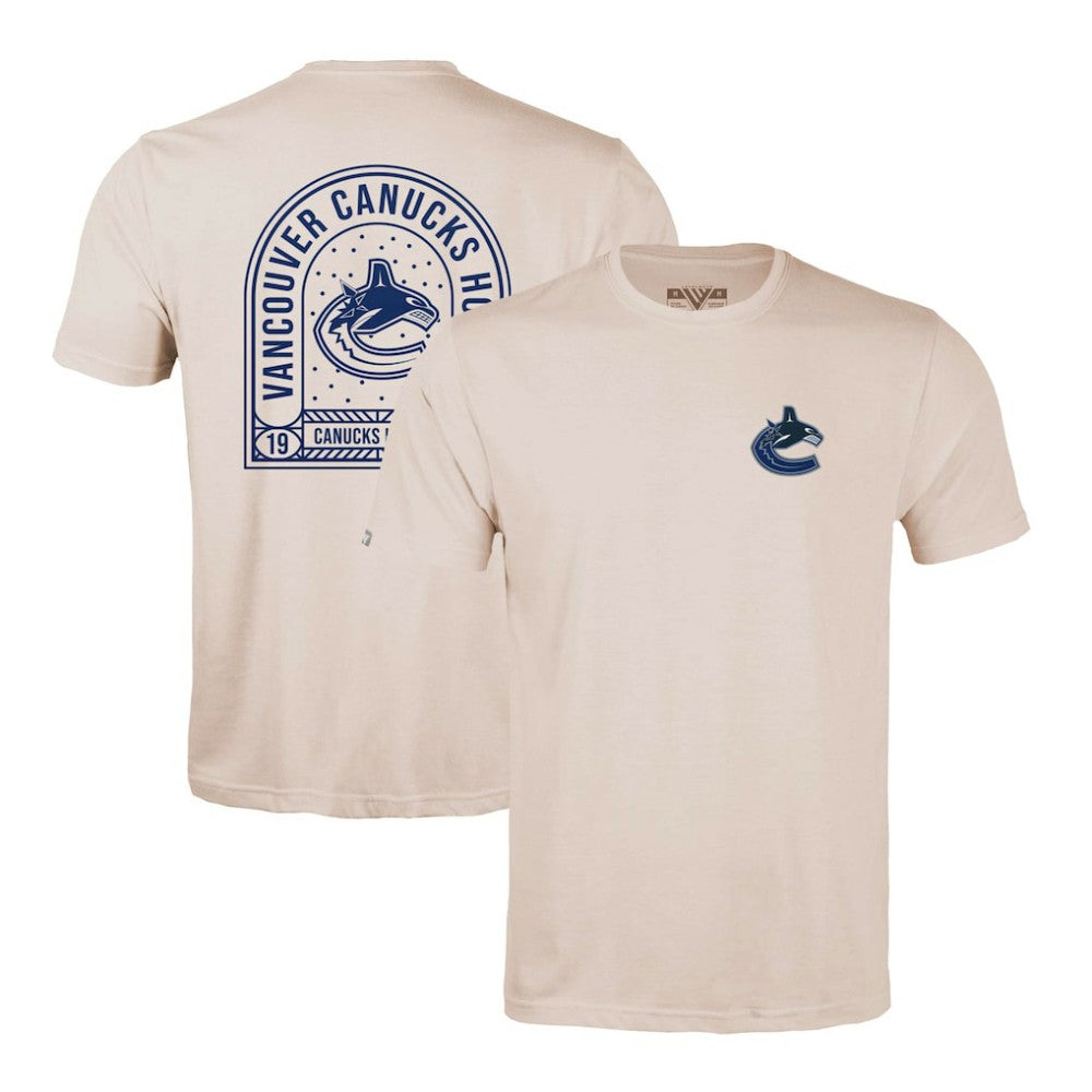 NHL Khaki Vancouver Canucks Levelwear Richmond Stained Glass T-Shirt